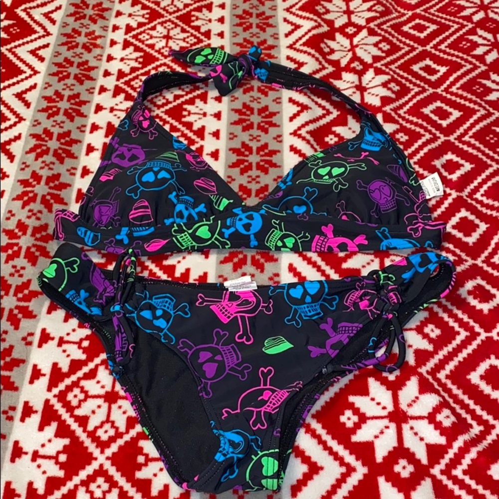 Two piece halter top bathing suit